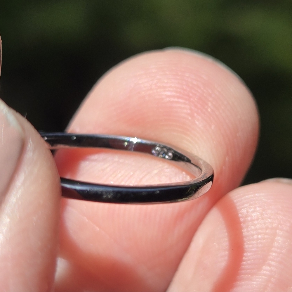 Blue Topaz & Opal Natural Gemstone Sterling & Rhodium Ring Sz6 - Picture 8 of 8